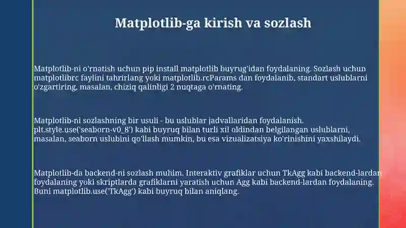 Matplotlib kutubxonasi bilan ishlash 3
