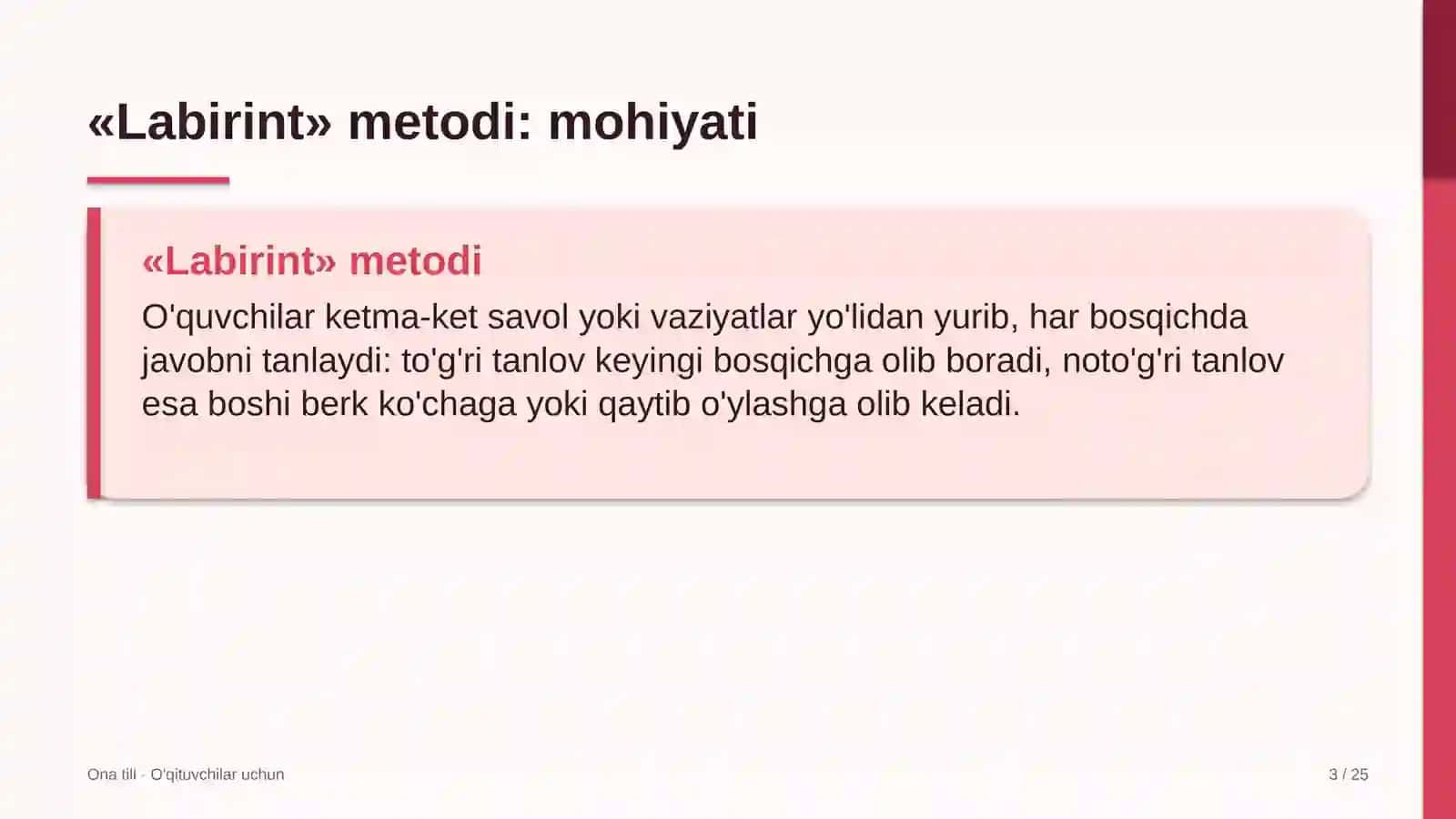 ona tili darslarida labirint metodidan foydalanish 2539 3