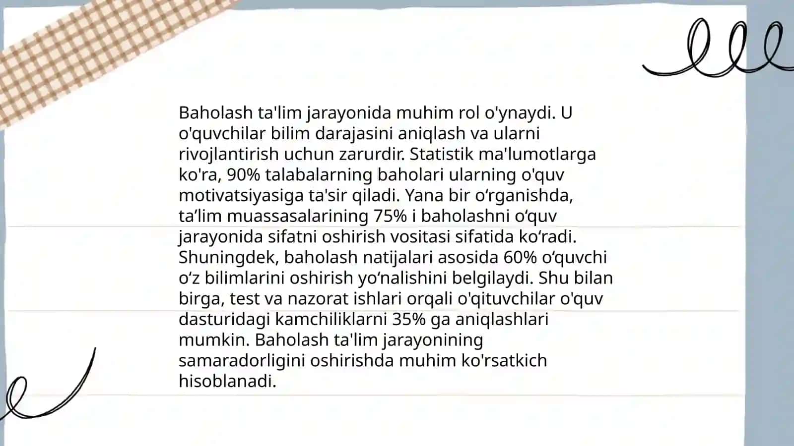Baholashning ta‘lim tizimidagi ahamiyati haqida 3