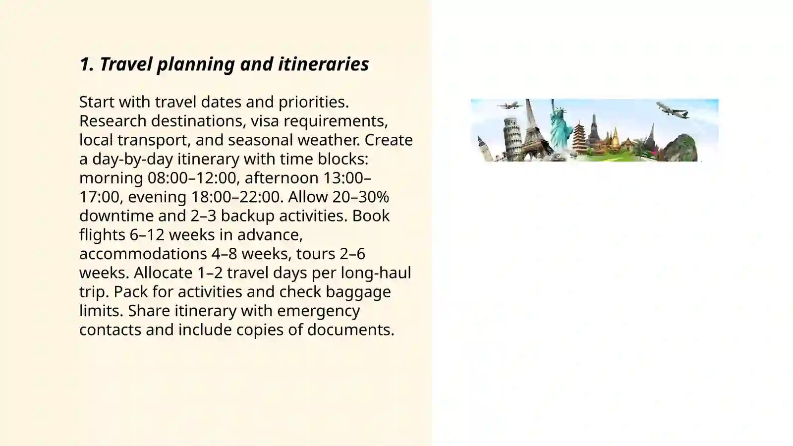 Travel Planning and Itineraries 3