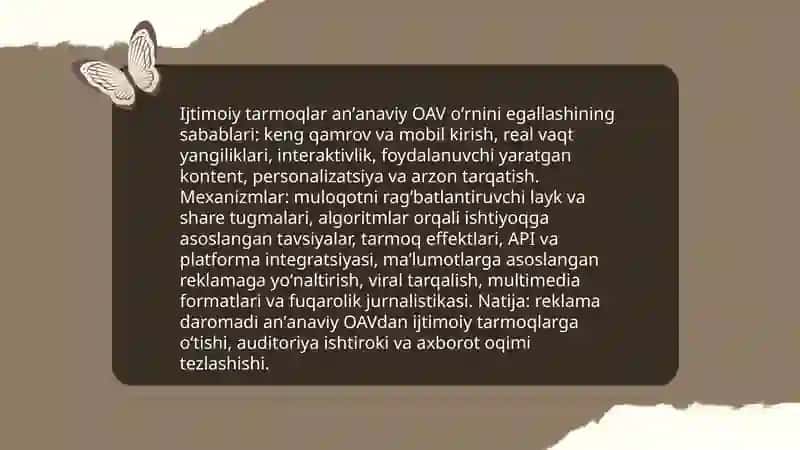 Ananaviy OAVning ijtimoiy tarmoqlar egallashi 3