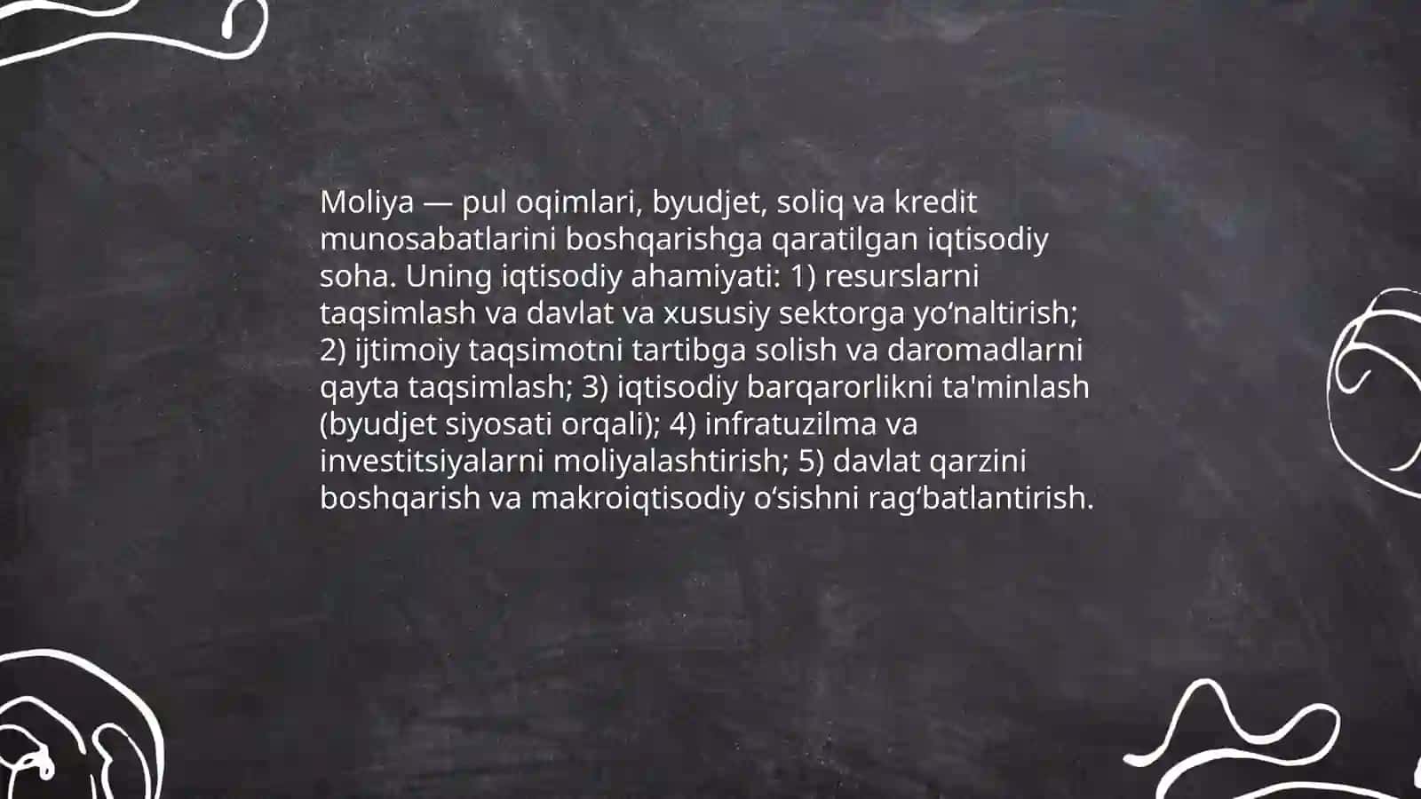 Moliyani ahamiyati, mazmuni va tamoyillari 3