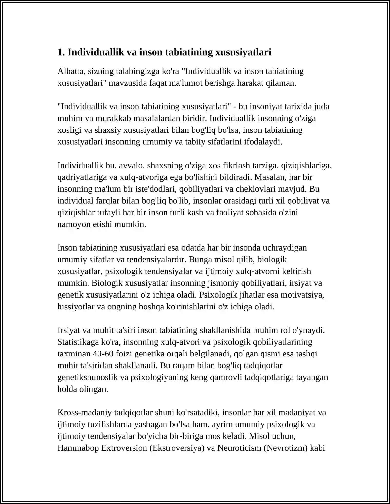 INSONLARNI INDIVIDUAL XUSUSIYATLARI, ORGANIZM REZERVLARI VA ADAPTATSIYA 3