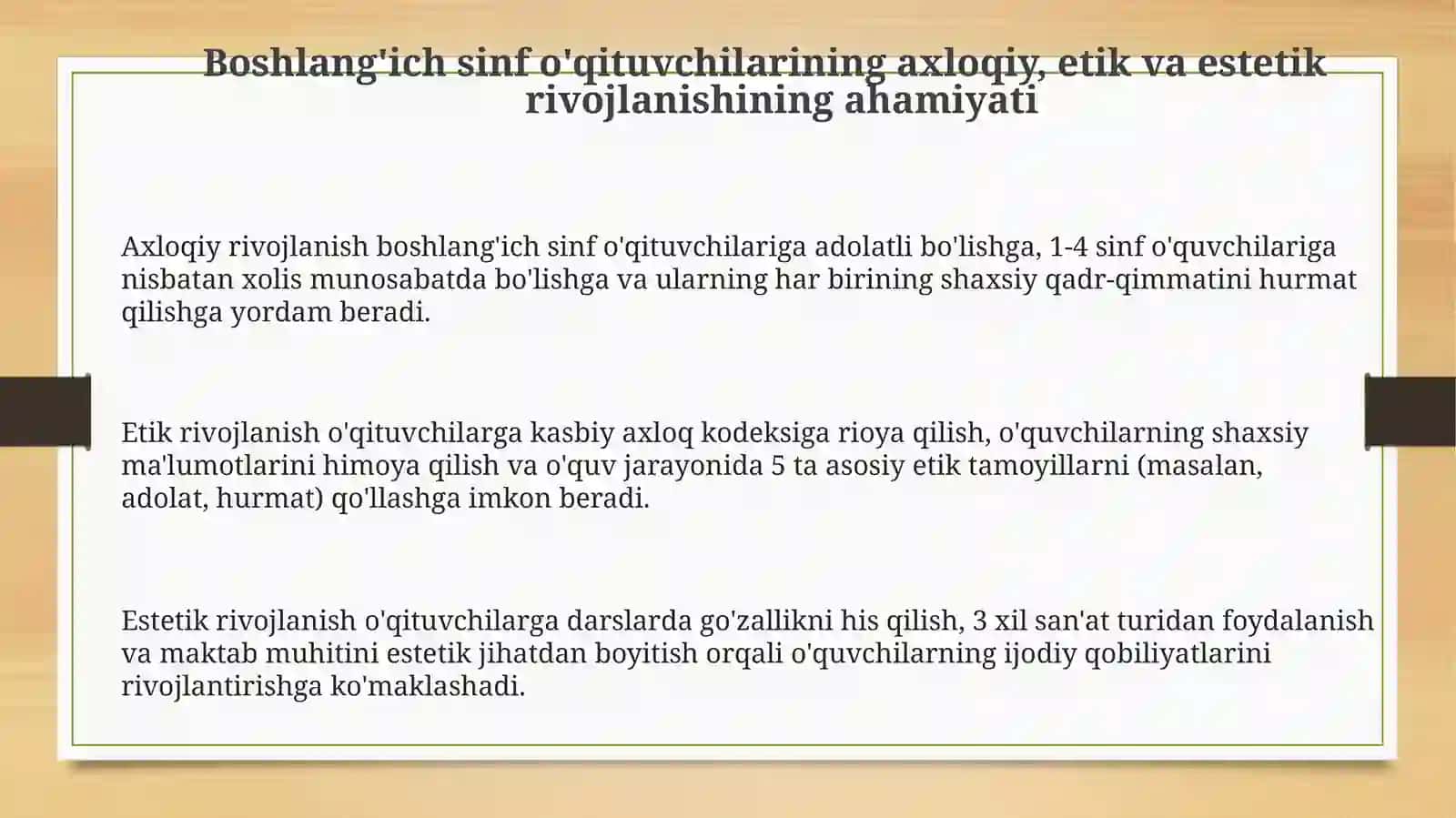 Boshlang'ich taʼlim oʻqituvchilarini axloqiy etik va estetik jihatdan rivojlantirish 3