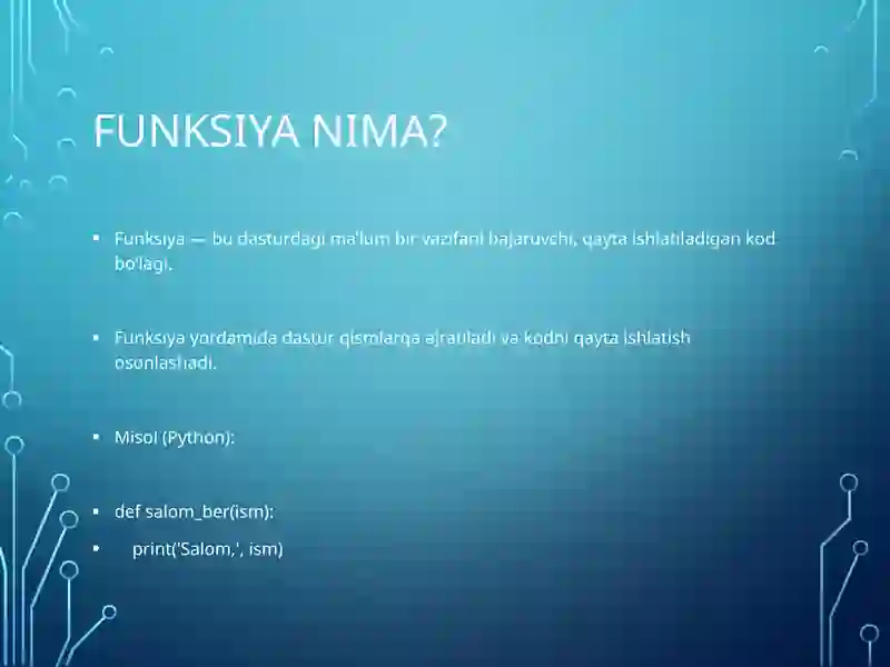 Dasturlashda funksiyalar va modullar 3
