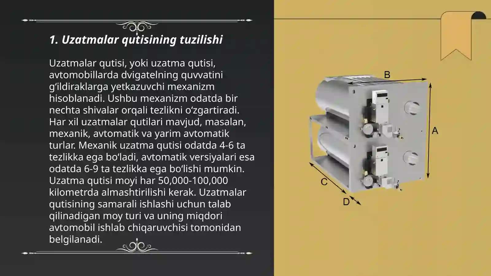 Uzatmalar qutisining tuzilishi 3