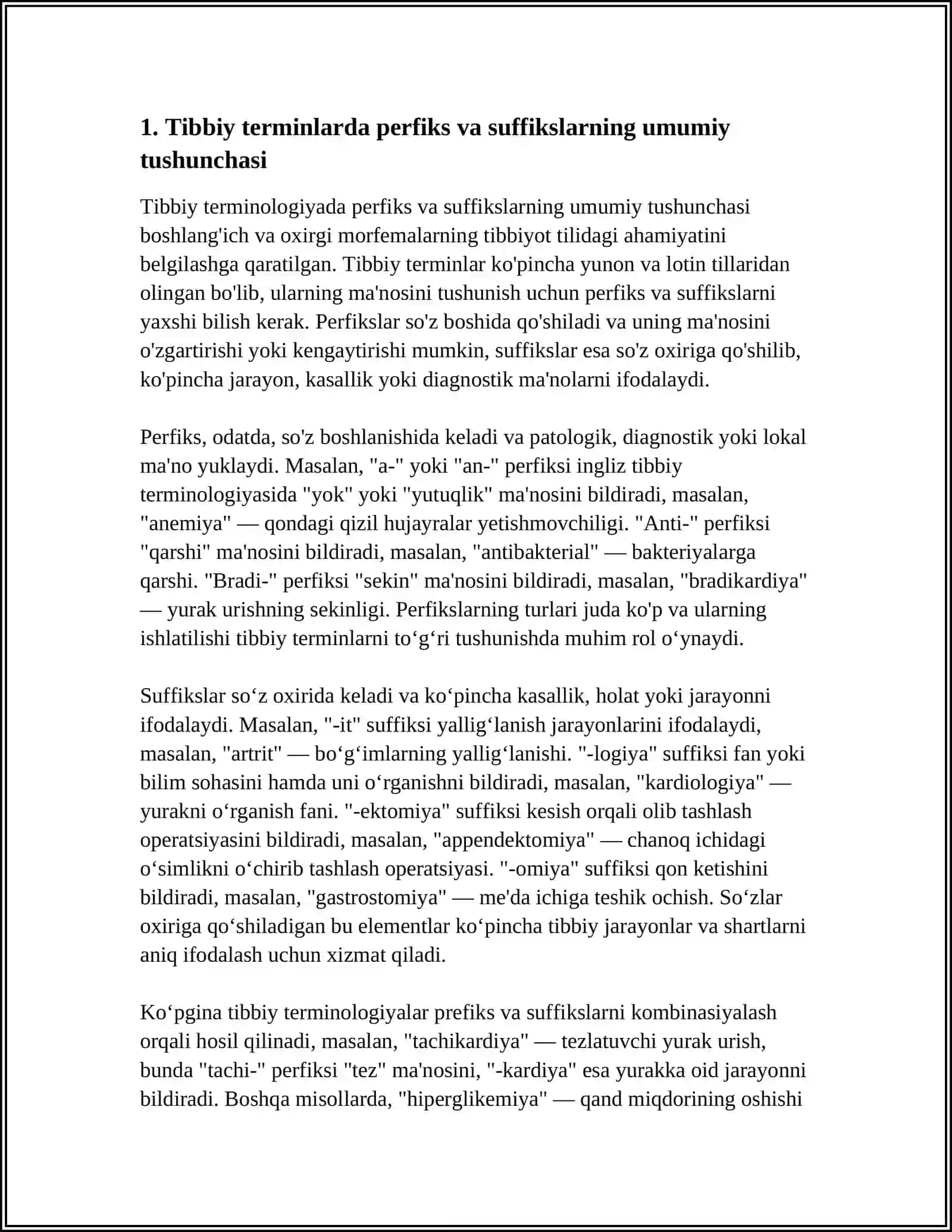 TIBBIY TERMINLARDA PERFIKS VA SUFFIKSLARNING MAʼNOSI 3