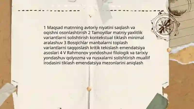 Matn tahriri masalasi. V.Rahmonovning matniy tadqiq bo'yicha kuzatishlar 3
