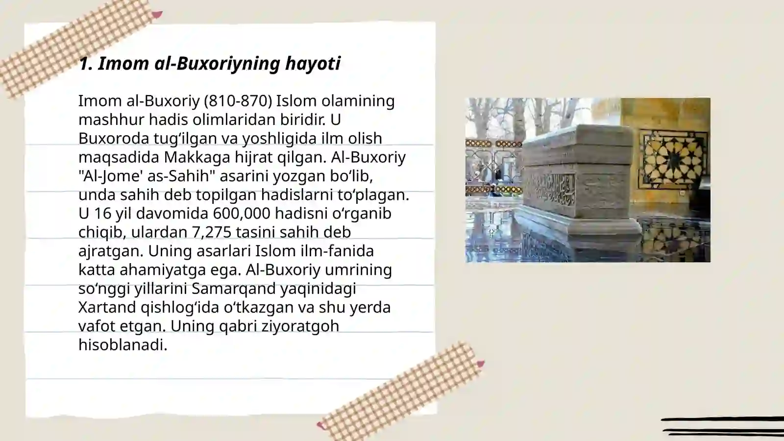 Al-Buxoriy hayoti 3