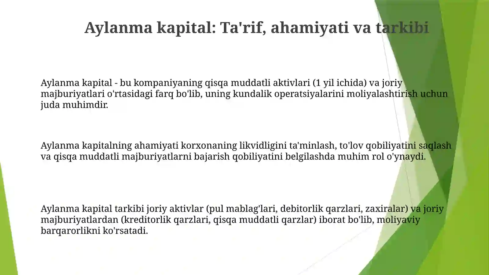 Aylanma kapital 3