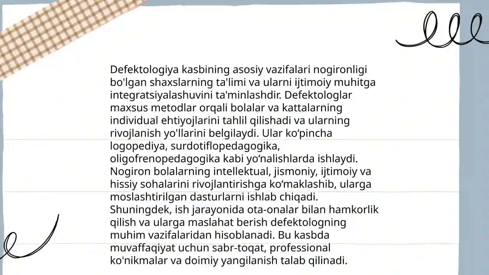 Boʻlajak defektologiya kasbiga qoʻyiladigan talablar 3