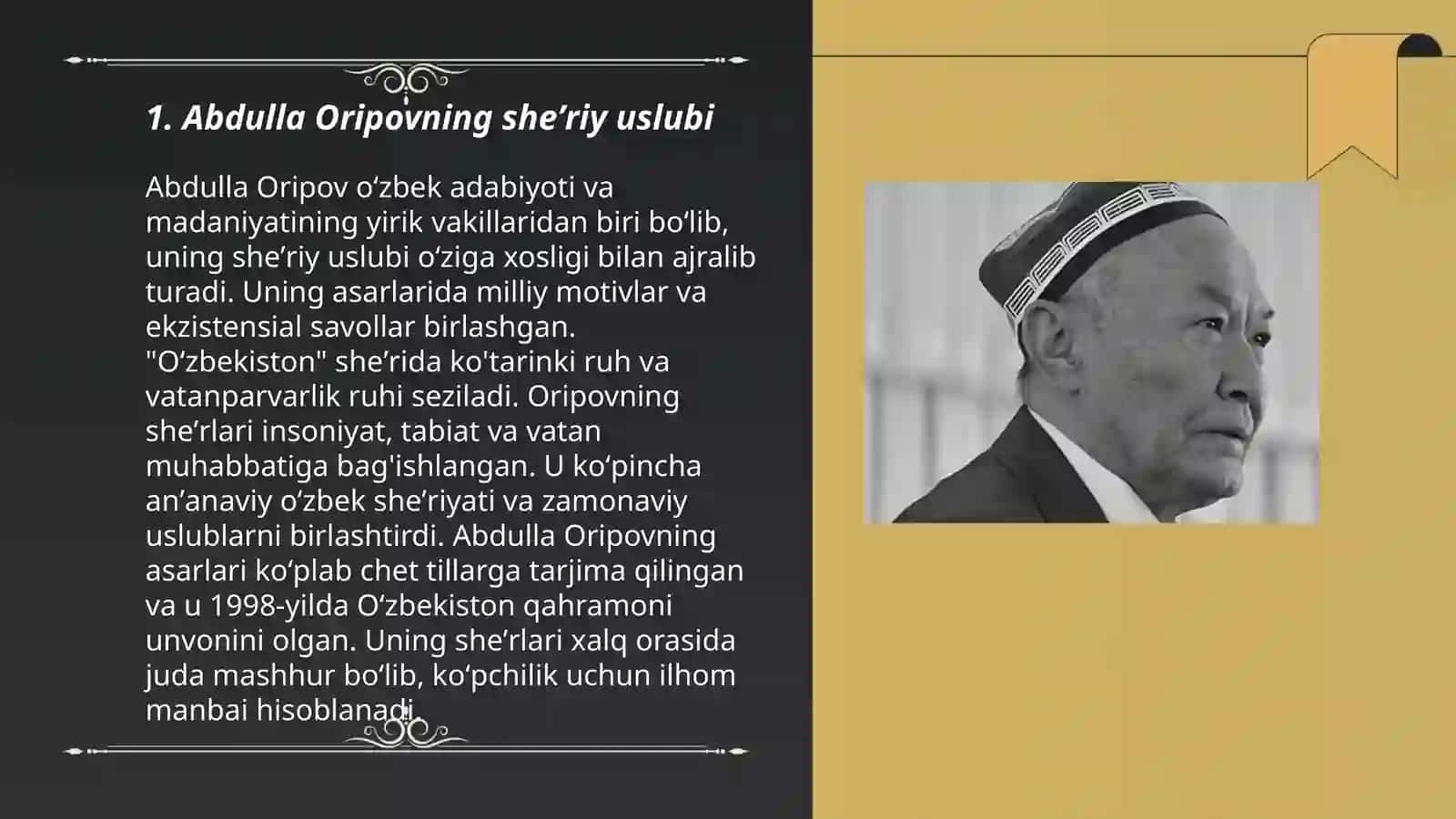 Abdulla Oripovning soʻz qoʻllash mahorati 3
