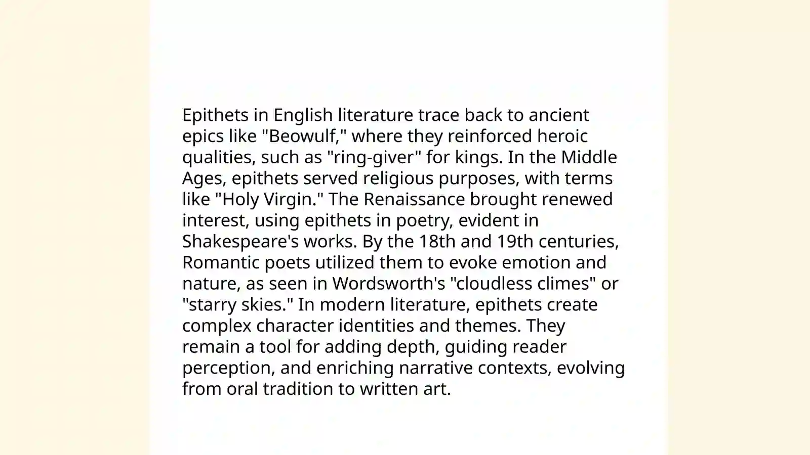 Comparative study of epithet 3