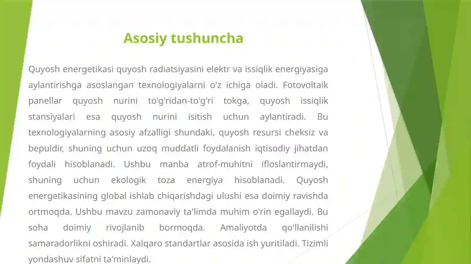 Quyosh energiyasining rivojlanish istiqbollari 3