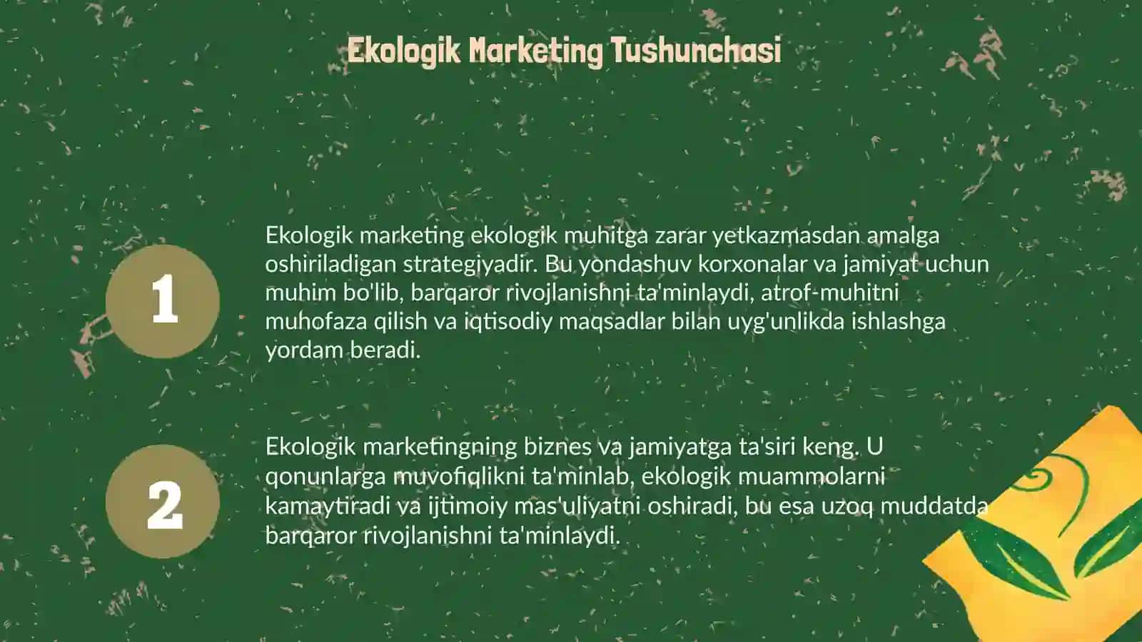 Ekologik marketingning asosiy tushunchalari va maqsadlari 3