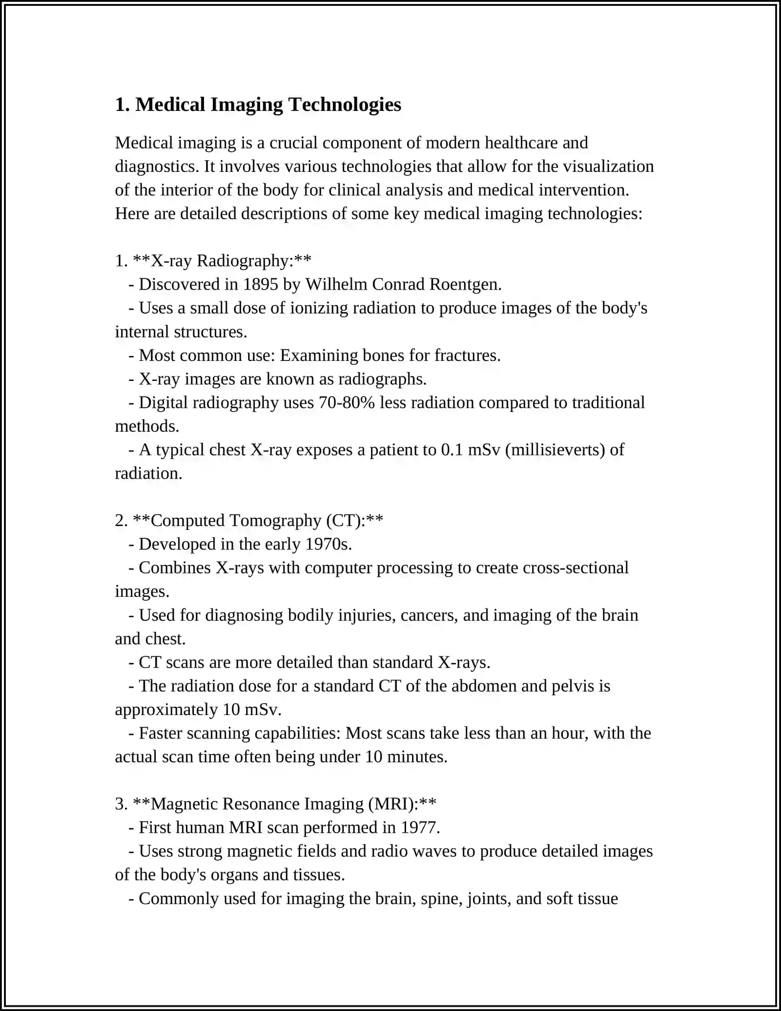 Medical Imaging Technologies 3