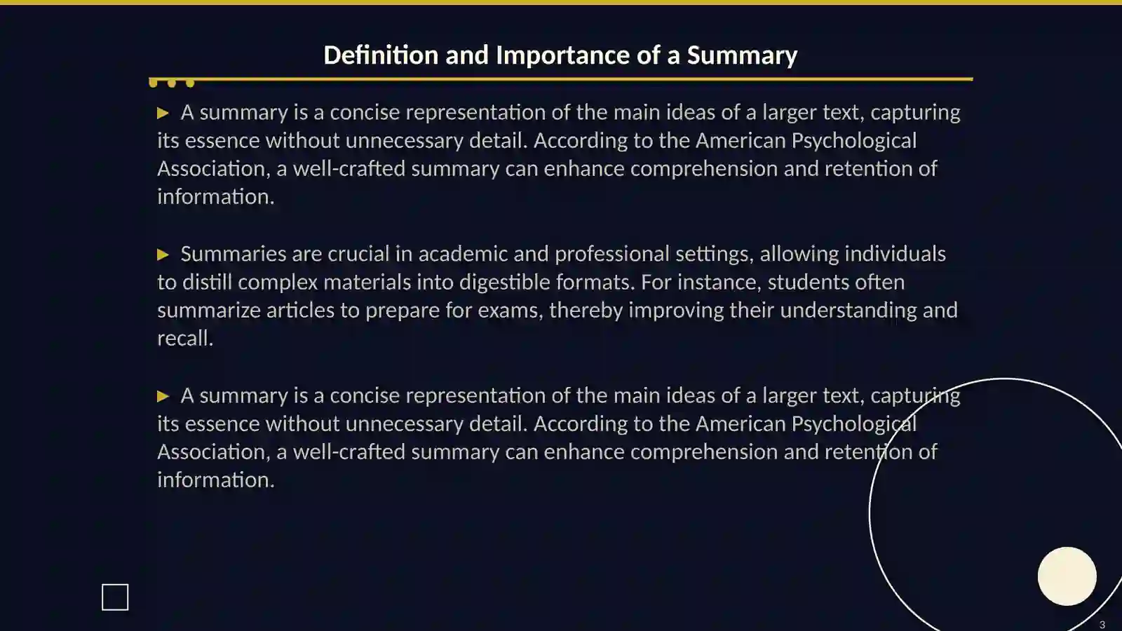 Writing skill: Writing a summary 3