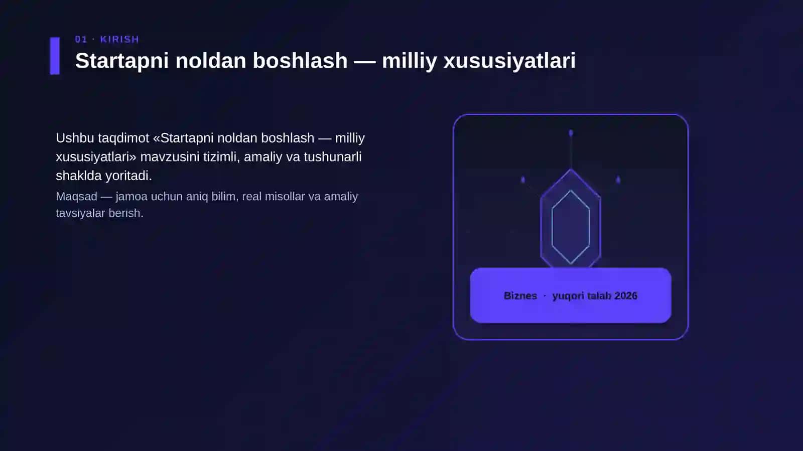 Startapni noldan boshlash — milliy xususiyatlari 3