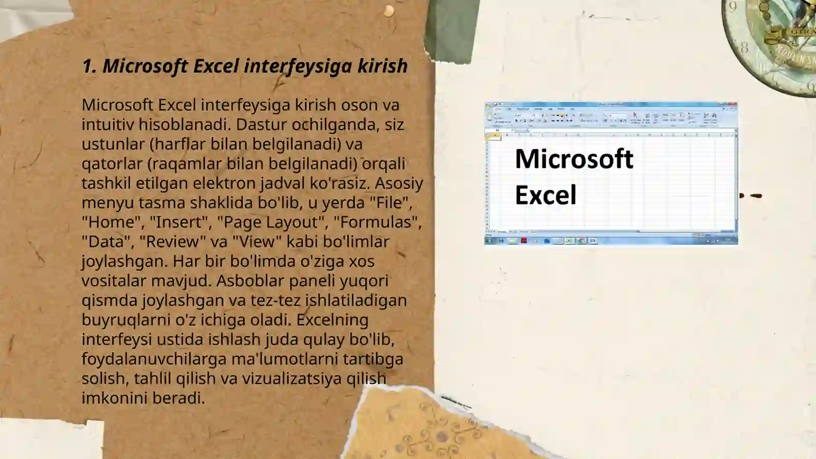 Microsoft Excel interfeysi 3