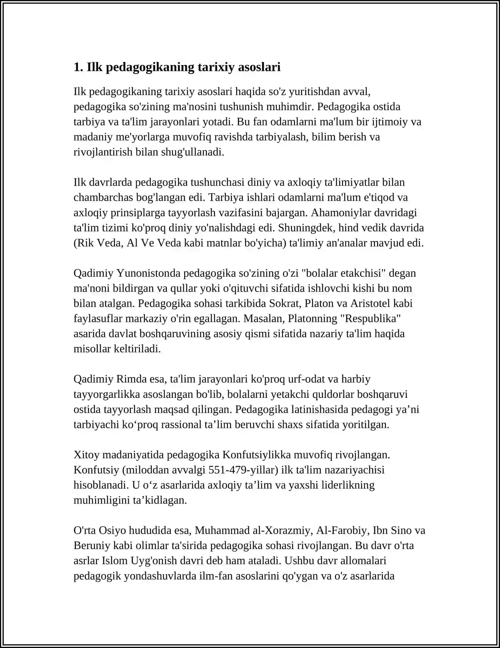 ILK VA MAKTABGACHA YOSHDAGI BOLALAR PEDOGOGIKASINING FAN SIFATIDA RIVOJLANISH BOSQICHLARI MAKTABGACHA TALIMNING TASHKIL TOPISHI:MANBALAR BILAN ISHLASH 3
