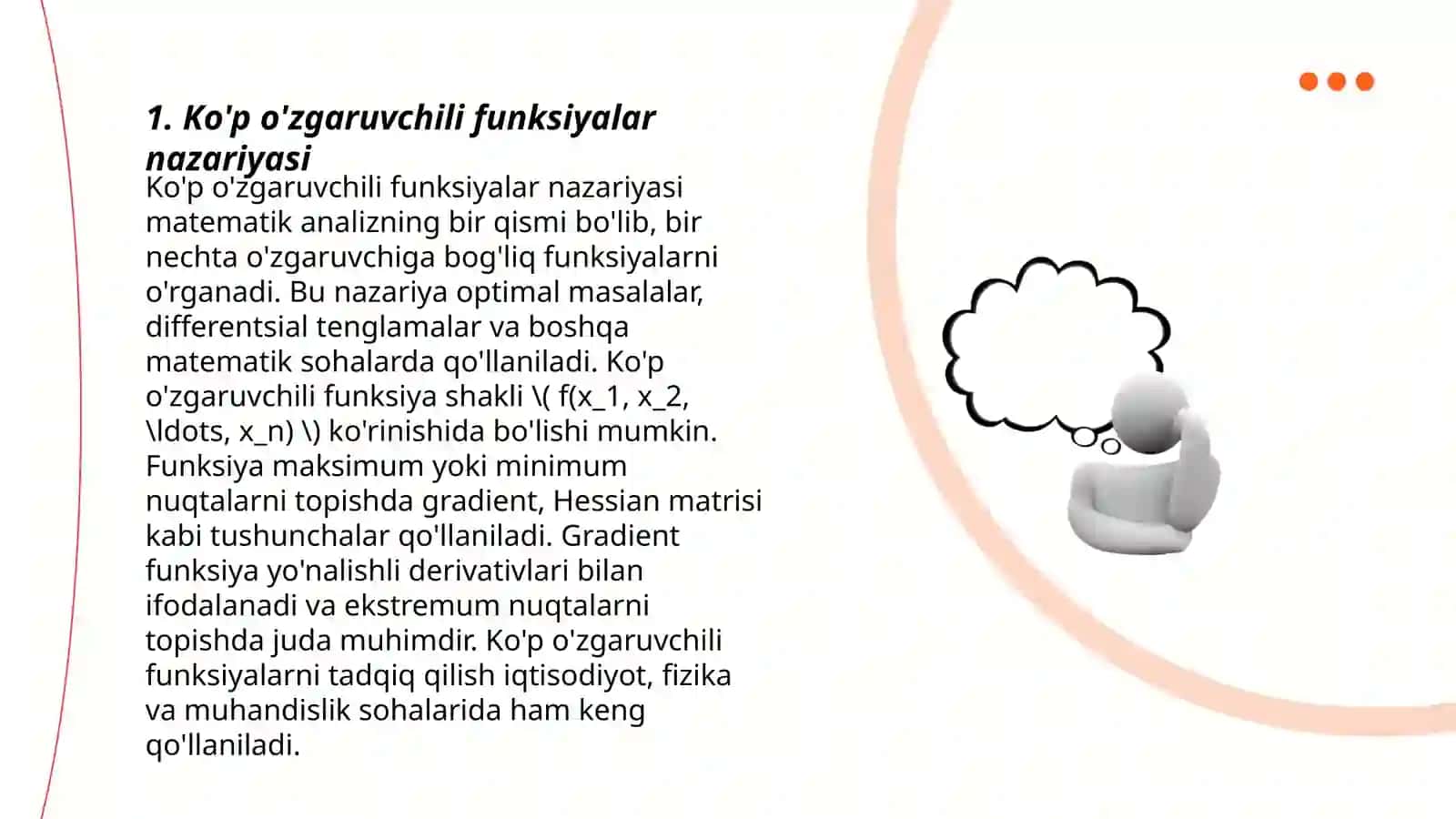 Ko'p o'zgaruvchli funksiya hosilasi 3