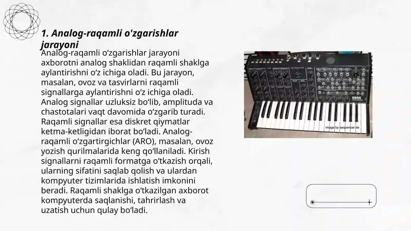 Analog-raqamli o'zgarishlar jarayoni 1