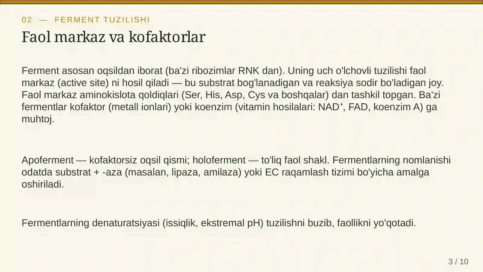 Fermentlar va ularning organizmdagi roli 3
