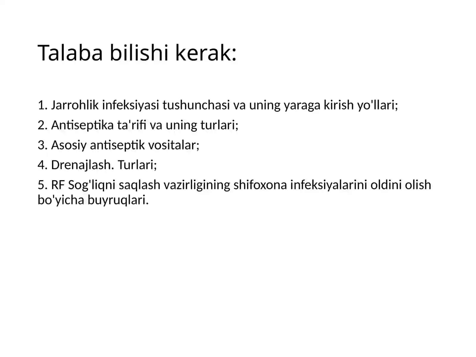 Antiseptika qoidalari va hamshiralik ishi 3