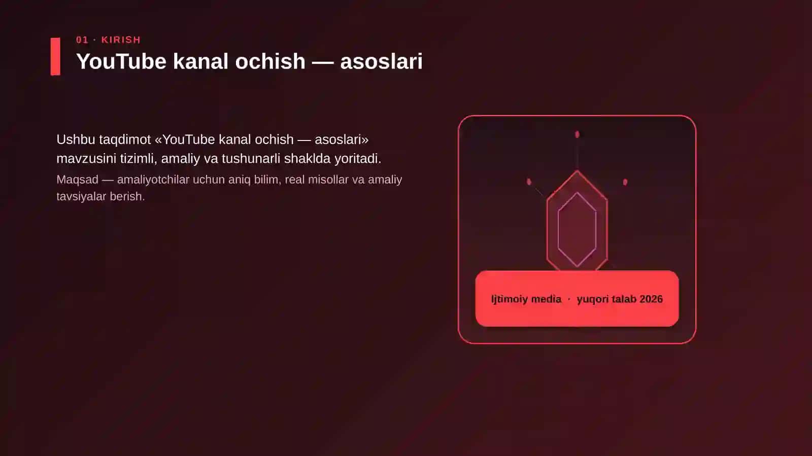 YouTube kanal ochish — asoslari 3