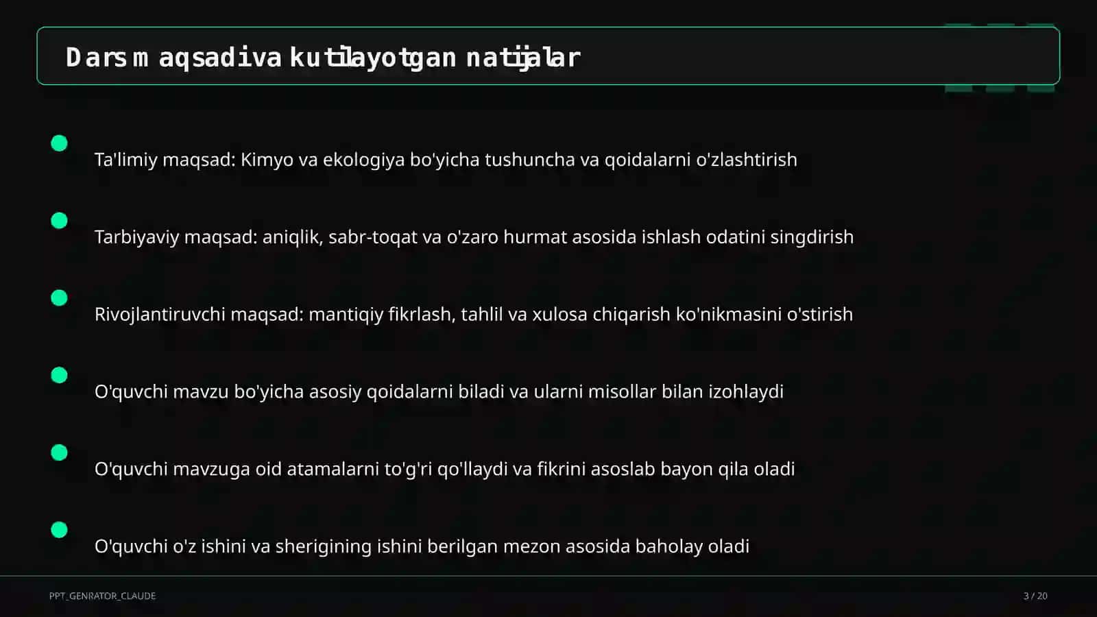 Kimyo va ekologiya (11-sinf) 3