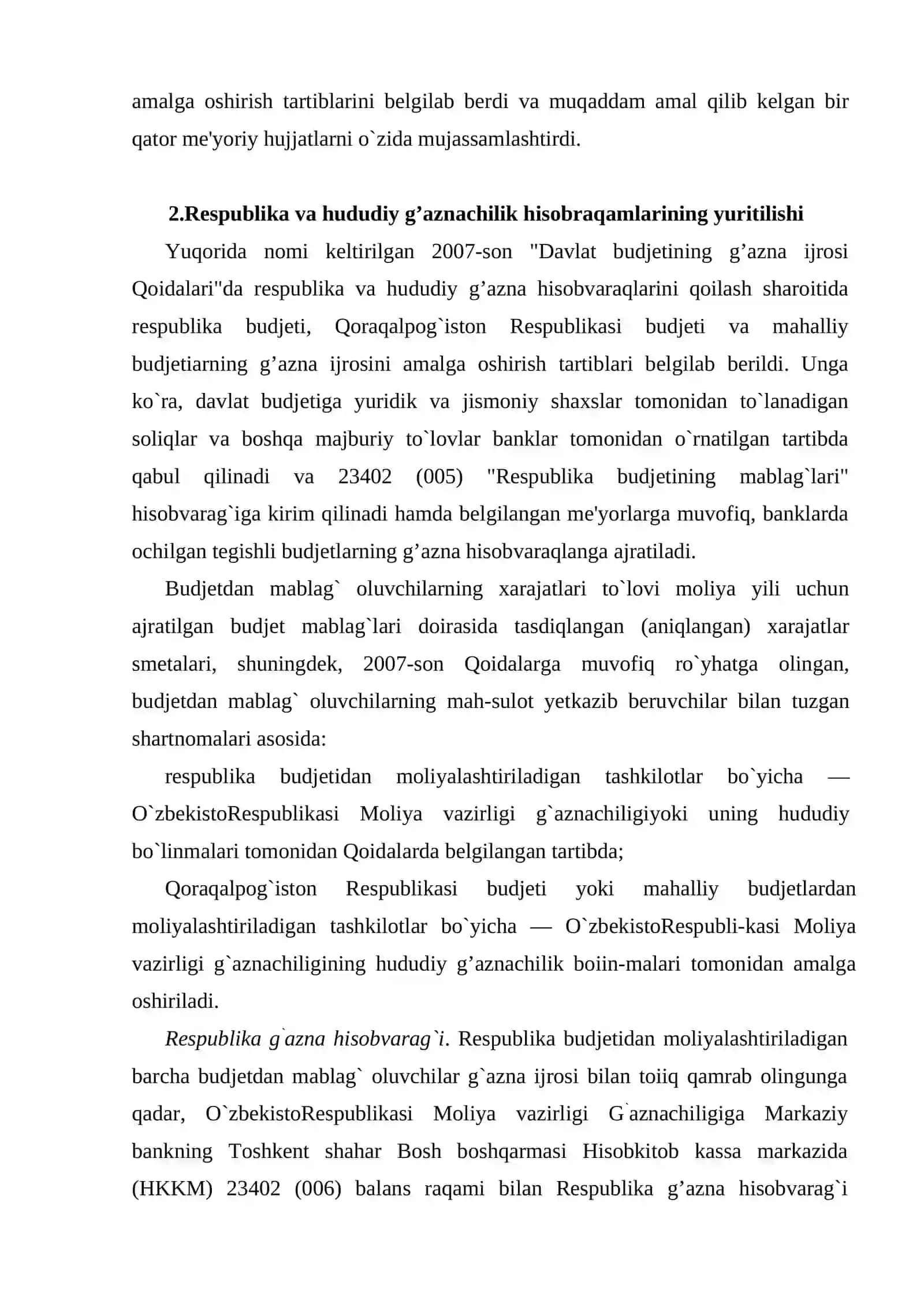 G`aznachilik yagona g`azna hisob raqamini yuritish 3