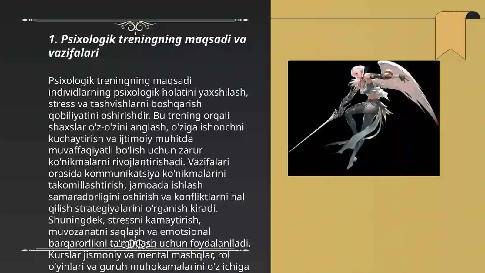 Psixologik trening bo'yicha umumiy tushincha 3