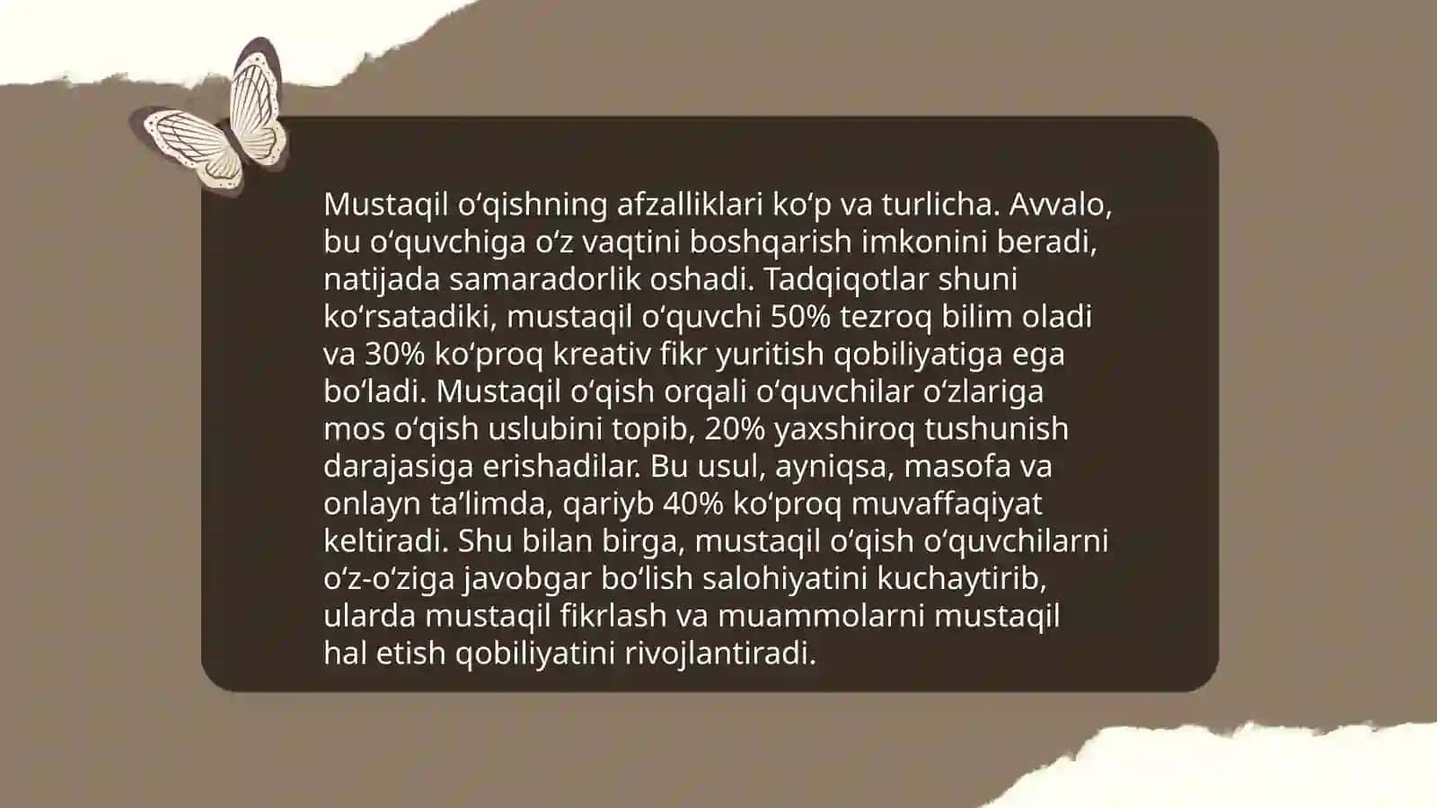 Mustaqil Oʻqishning Afzalliklari 3