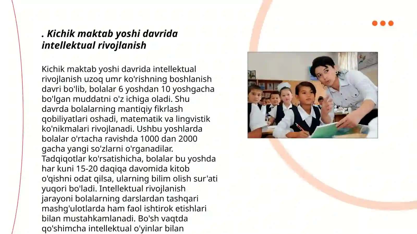 Kichik maktab yoshi davrida intellektual rivojlanish 3