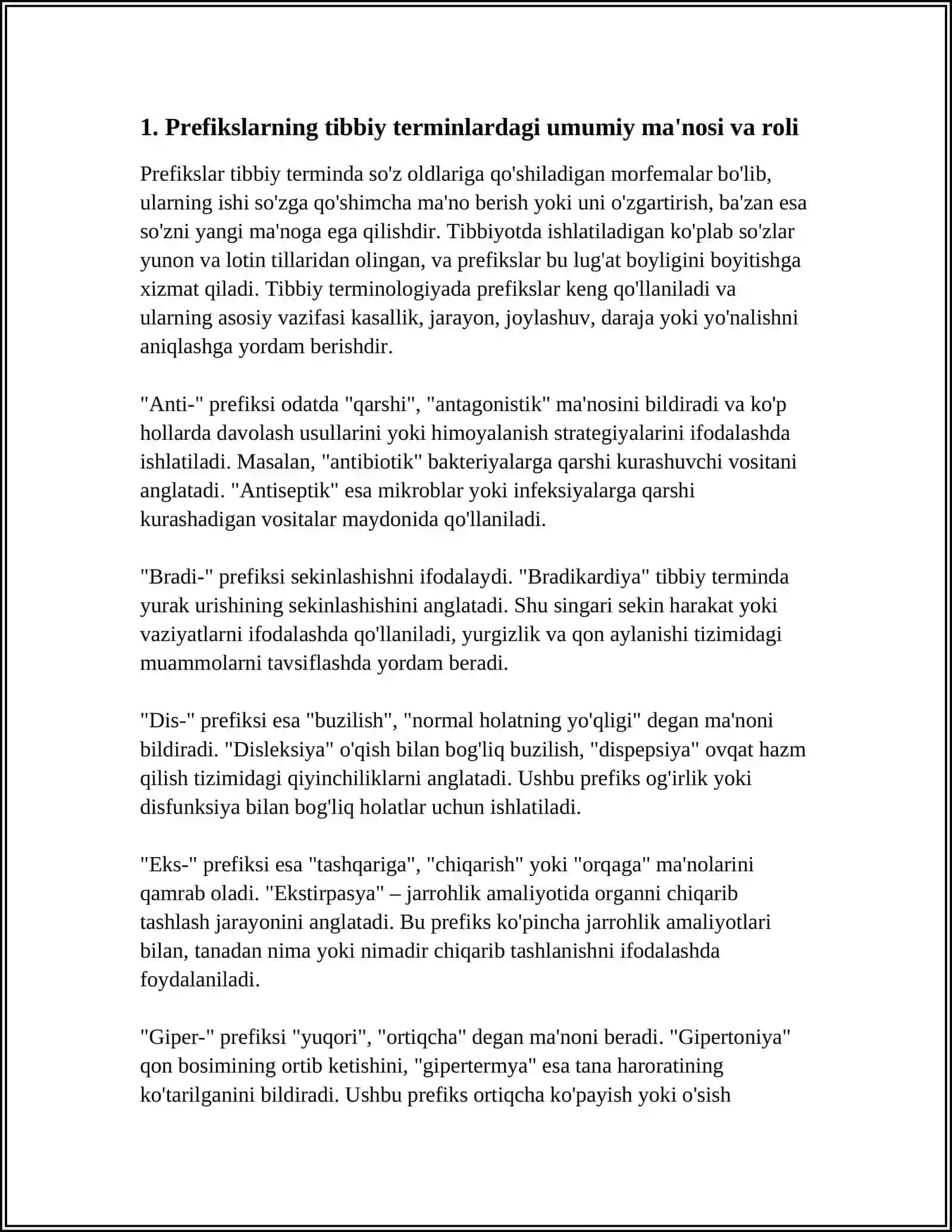 TIBBIY TERMINLARDA PREFIKS VA SUFFIKSLARNING MÁNOSI 3