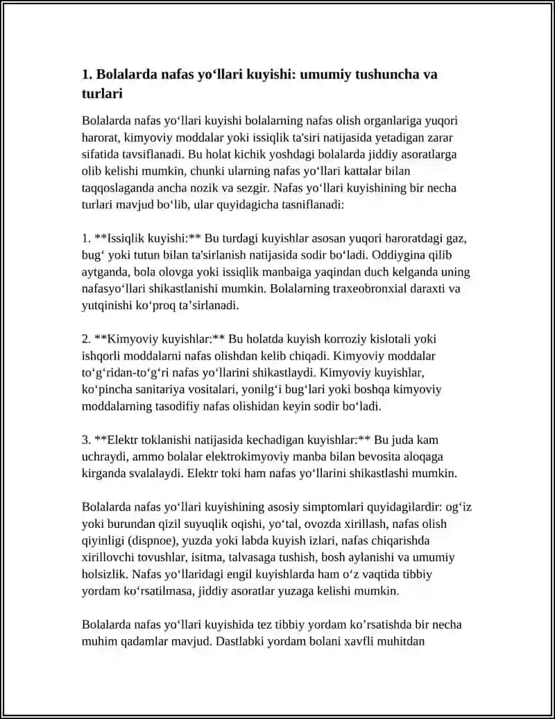 Bolalarda Nafas Yoʻllari Kuyishda Tez Tibbiy Yordam 3