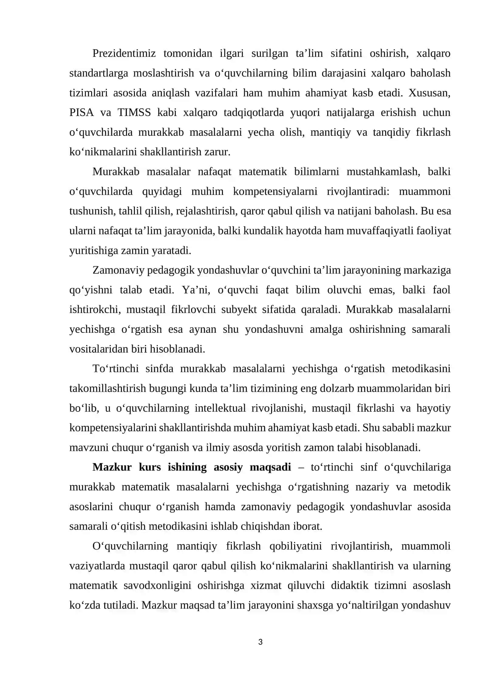 To'rtinchi sinfda matematikadan murakkab masala va ularni yechishga o'rgatish metodikasi 3