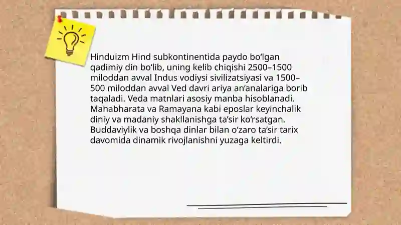 Milliy dinlar xinduizm 3