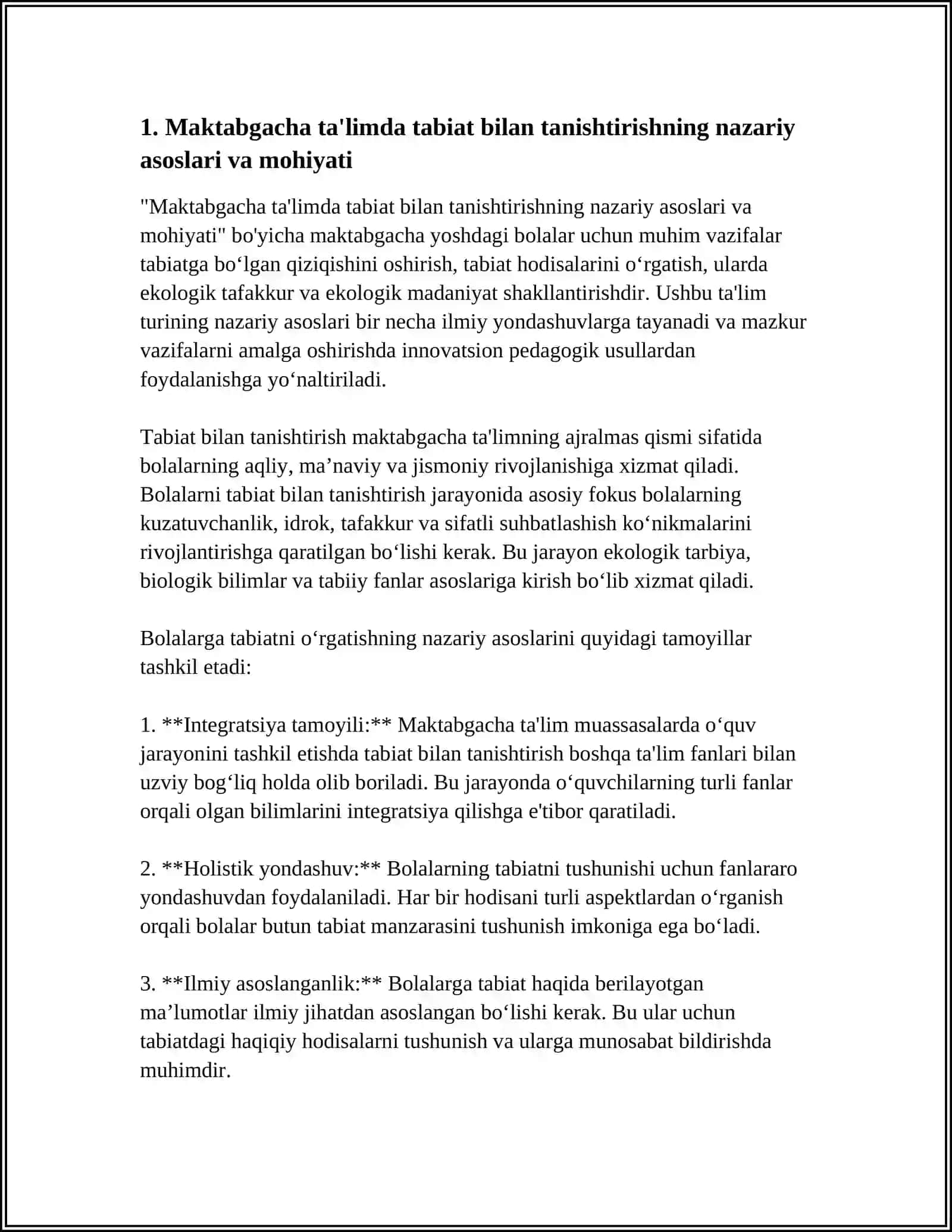 MAKTABGACHA TA'LIMDA TABIAT BILAN TANISHTIRISHNING NAZARIY ASOSLARI 3