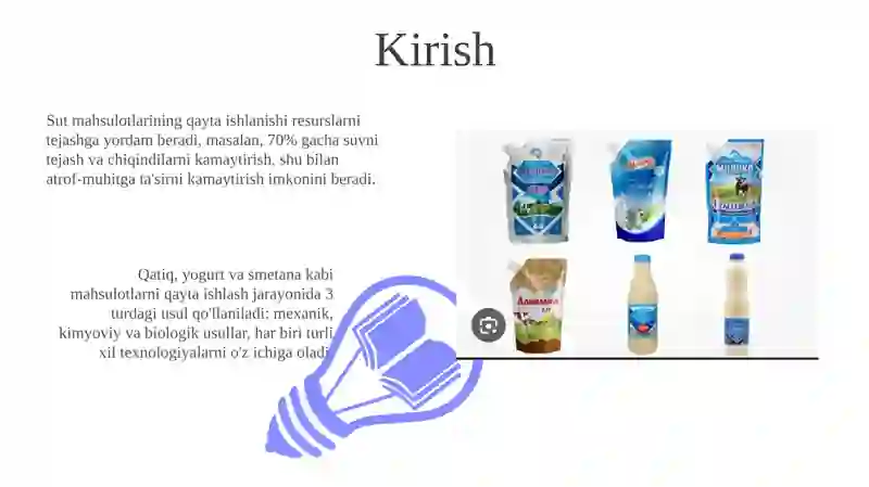 Qayta ishlangan sut mahsulotlari: Qatiq, yogurt va smetana 3