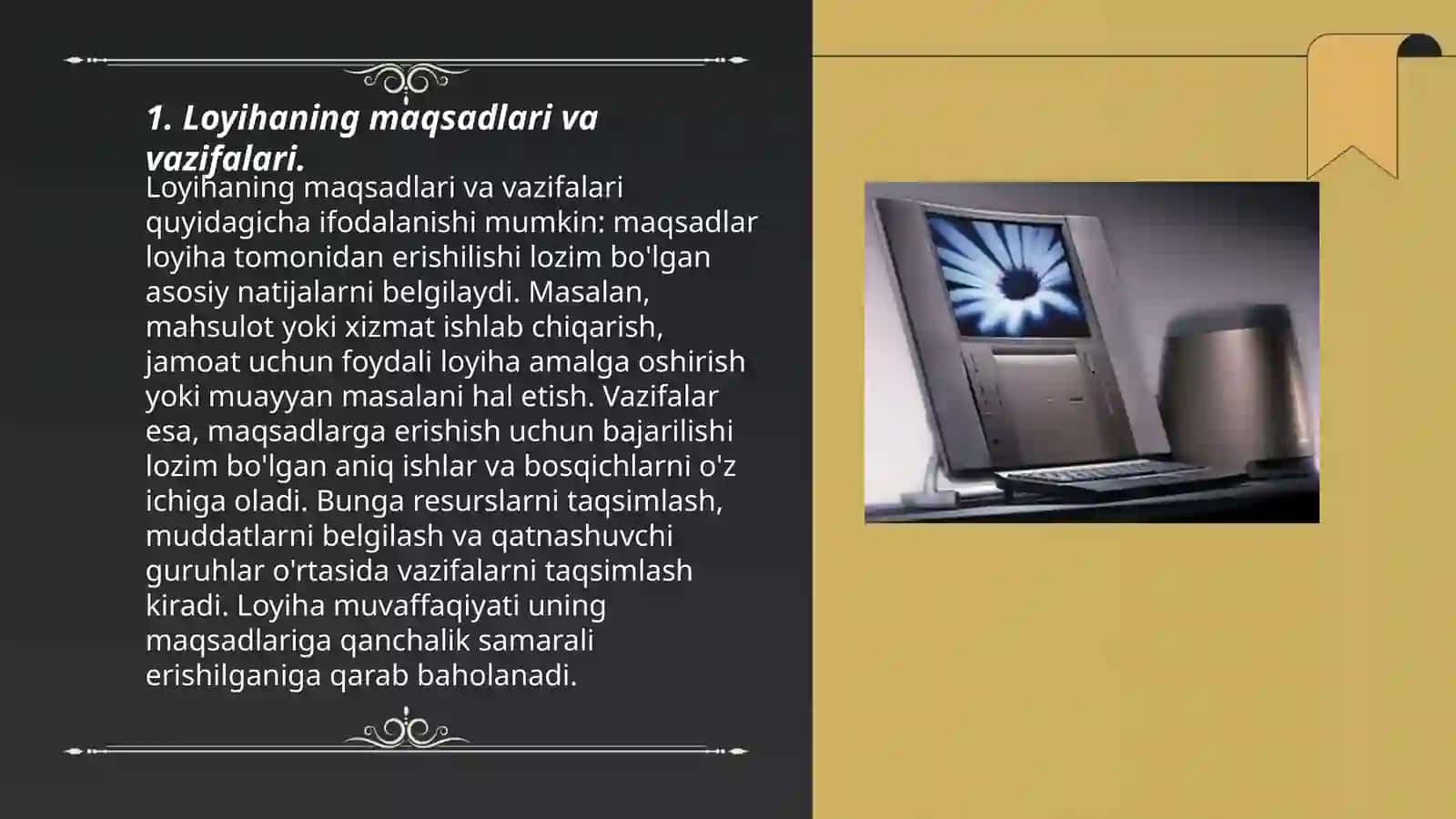 Loyihaning maqsadlari va vazifalari 3