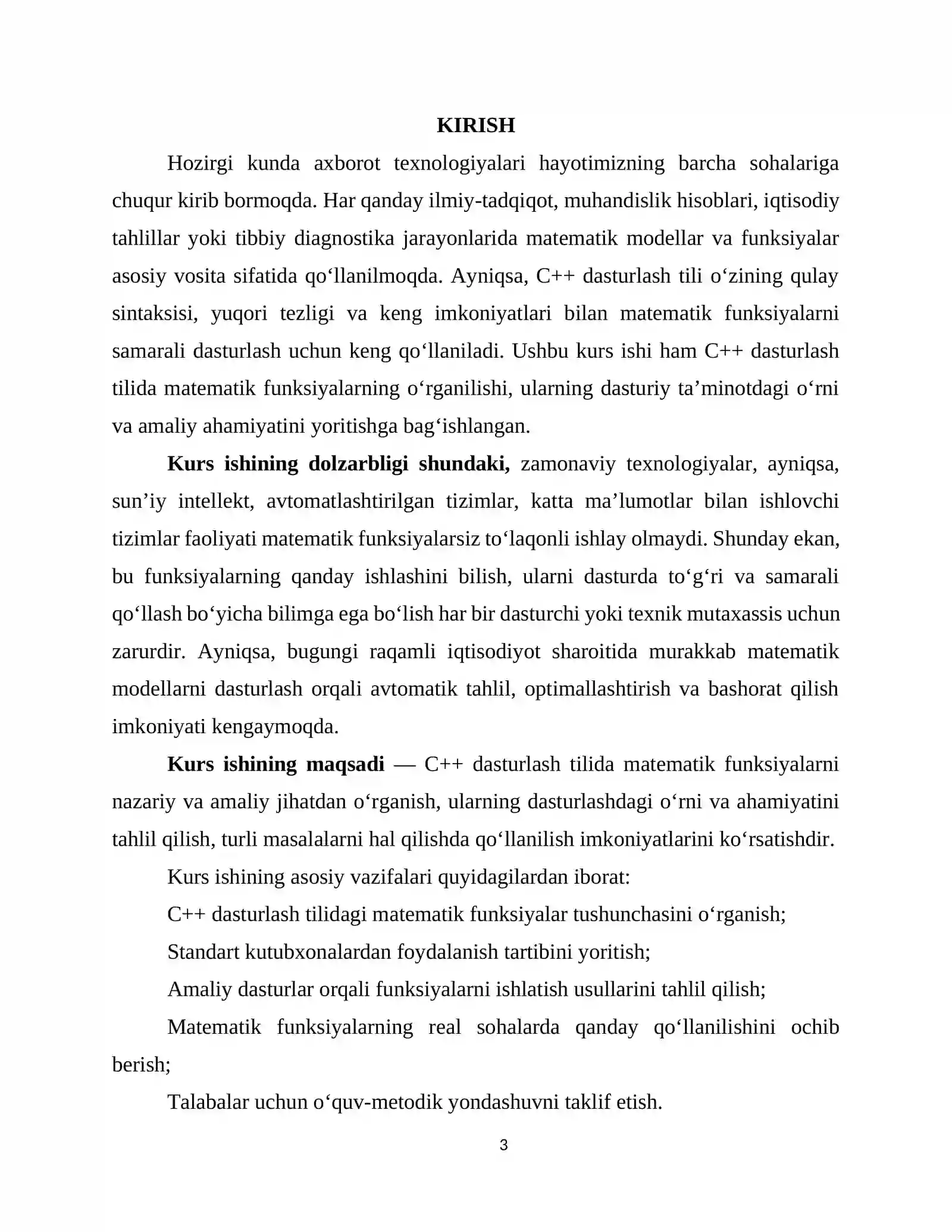 BOB. C++ DASTURLASH TILIDA MATEMATIK FUNKSIYALARNI YARATISH ASOSLARI 3