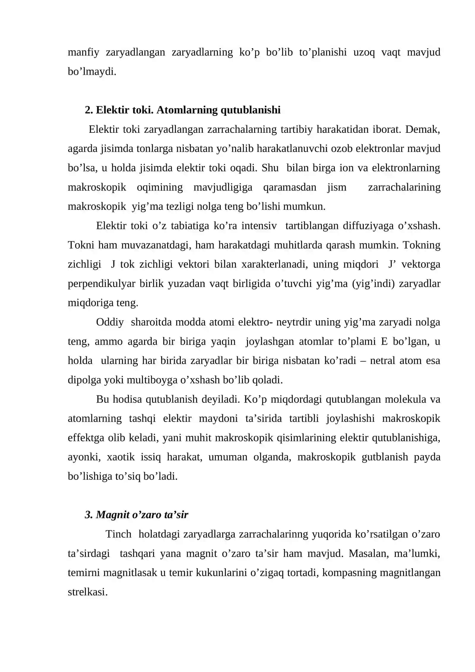 Elektrodinamikaning asosiy tushunchalari bo’shliqda maksvell tenglamalari 3