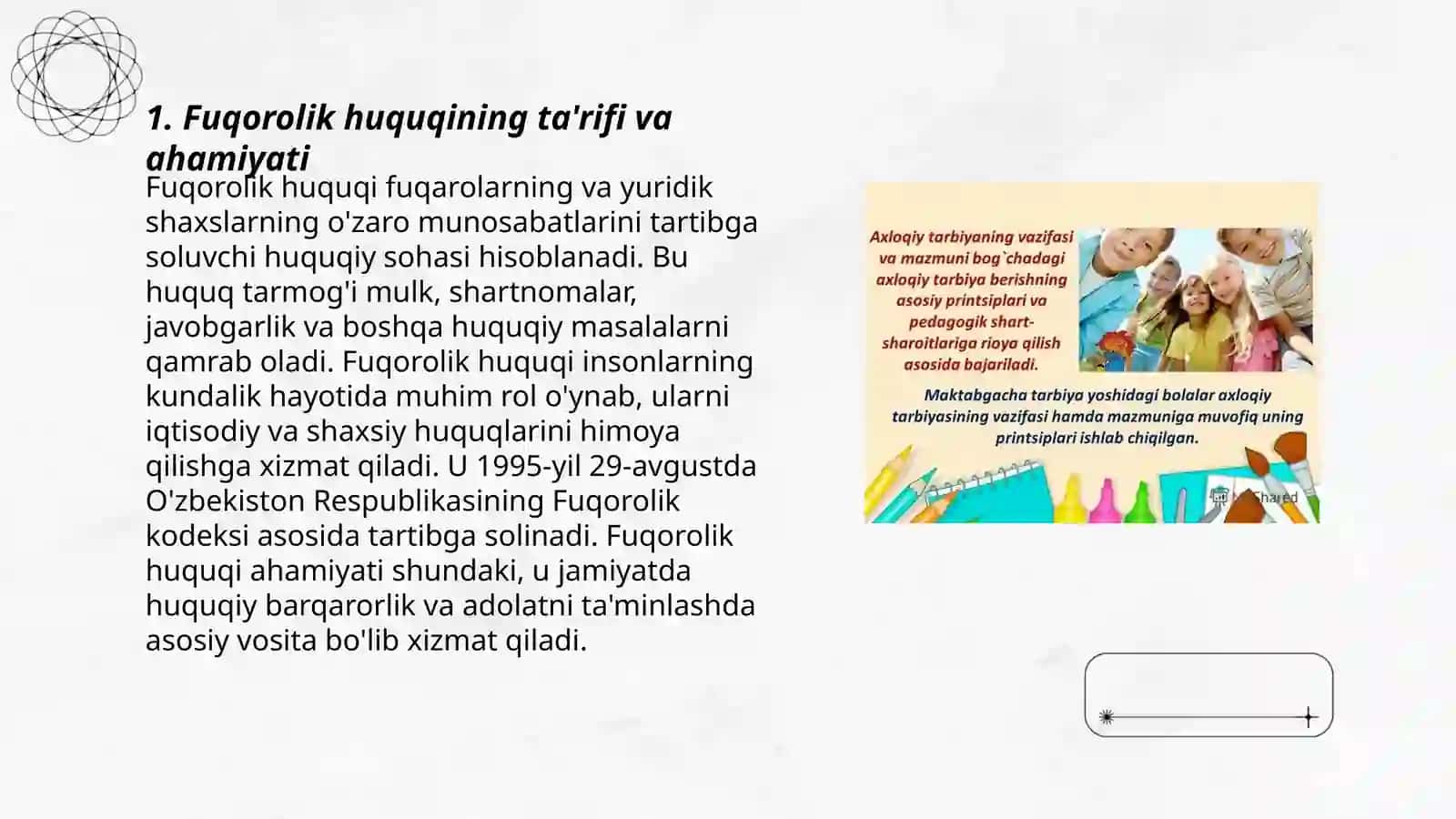Fuqorolik huquqiy ijtimoiy iqtisodiy ta’lim-tarbiyaning kamolotidagi ahamiyati 3