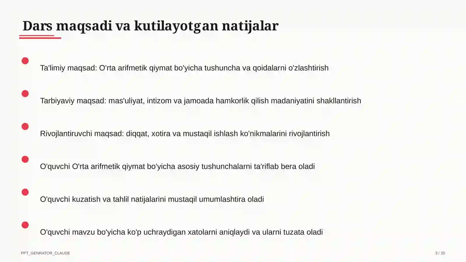 O'rta arifmetik qiymat (5-sinf) 3
