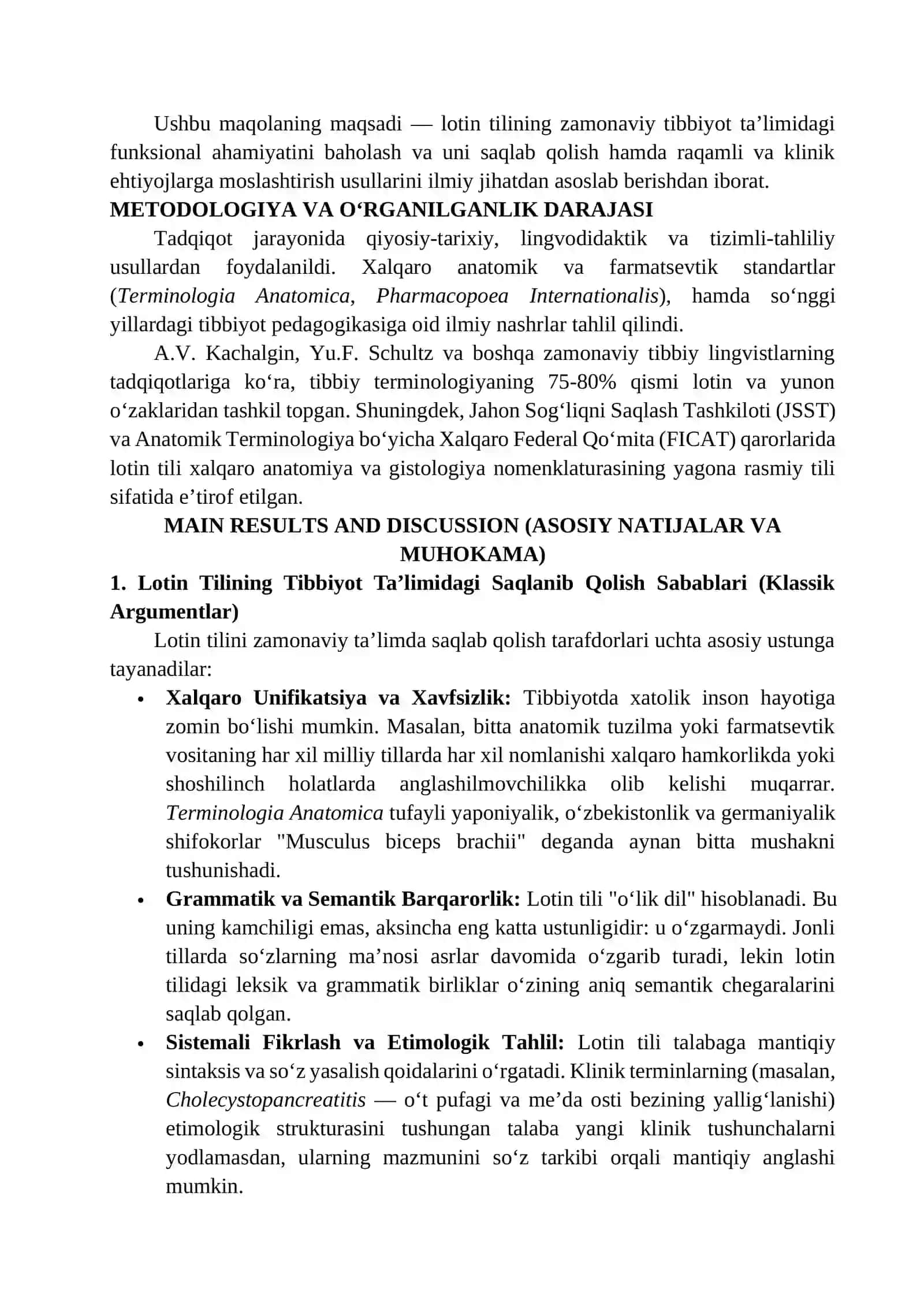 LOTIN TILINING ZAMONAVIY TIBBIYOT TA’LIMIDAGI AHAMIYATINI SAQLAB QOLISH YOKI TRANSFORMATSIYA QILISH MUAMMOSI 3