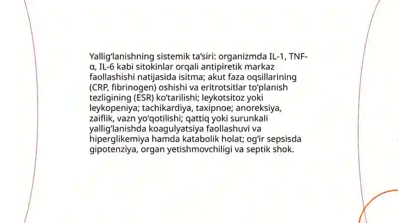 Yalligʻlanishni tizimli tasirlari 3