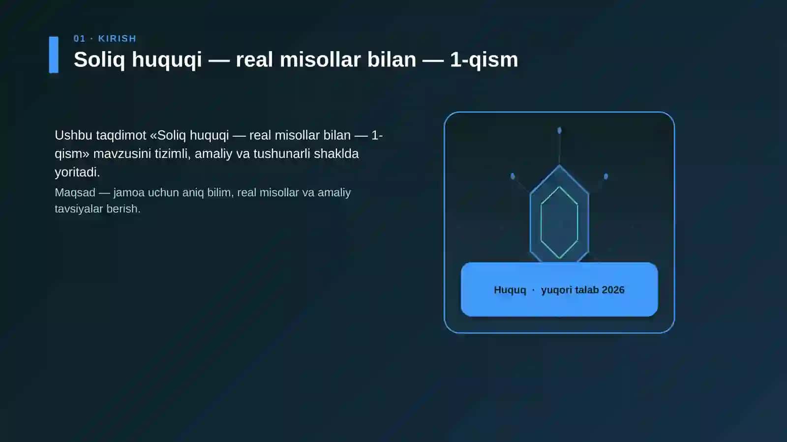 Soliq huquqi — real misollar bilan — 1-qism 3