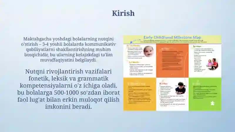 Maktabgacha kichik yoshdagi bolalar nutiqini o'stirishning vazifalari, metodlari va vositalari 3