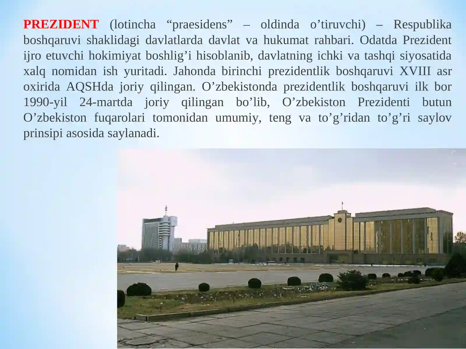 O‘zbekistonda siyosiy islohotlar. Milliy davlat boshqaruv tizimining yaratilishi 3